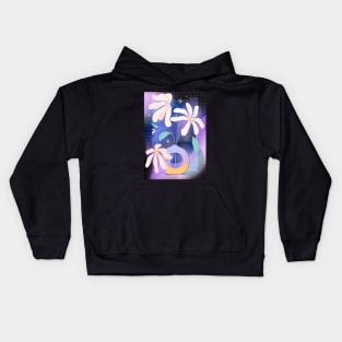 Space Flowers - Purple Kids Hoodie